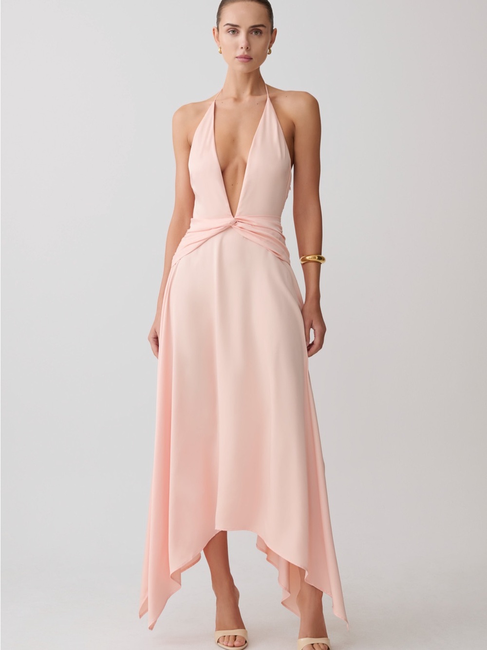 Meshki Cyra Plunge Satin Dress